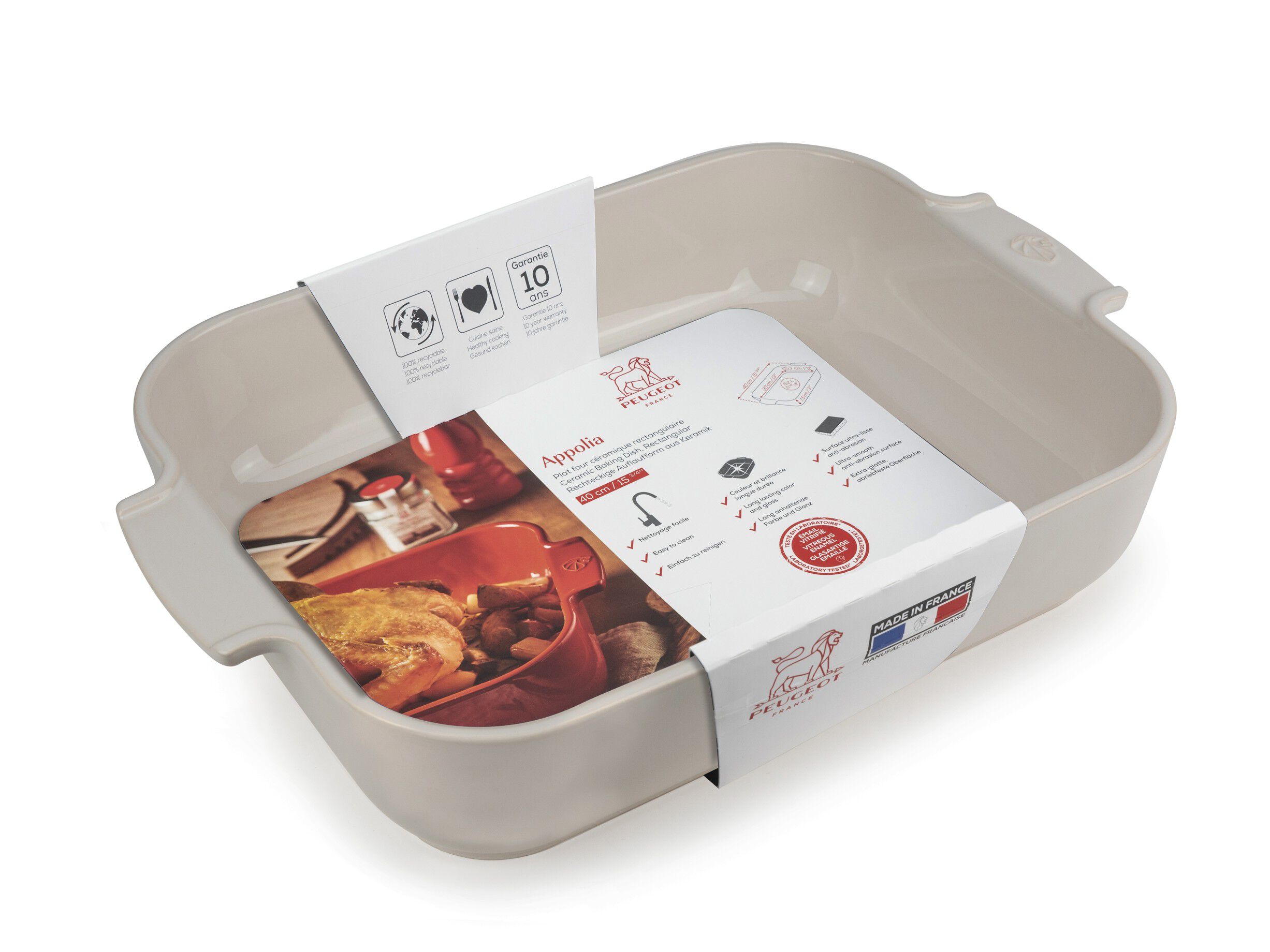 Appolia Keramik Rektangul&aelig;r cremehvid 40 cm