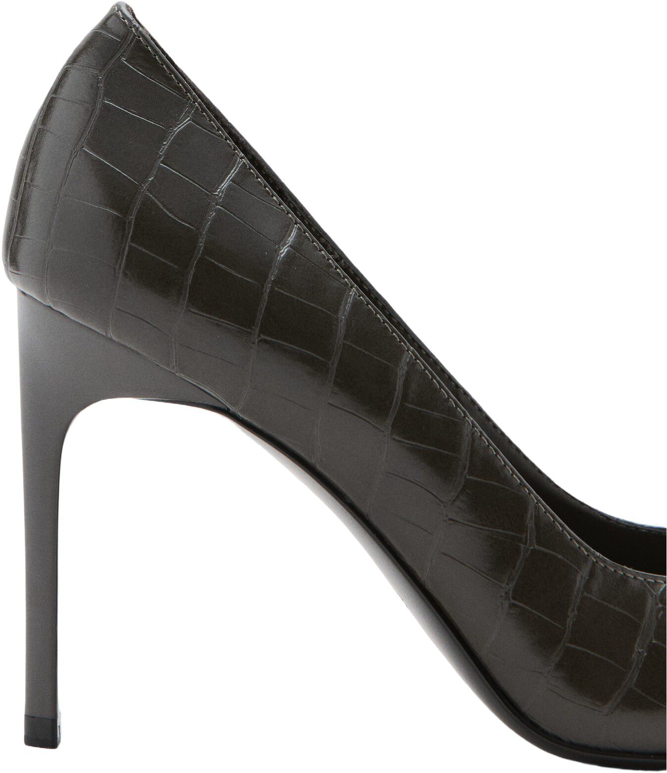 Croc-effect heeled shoes