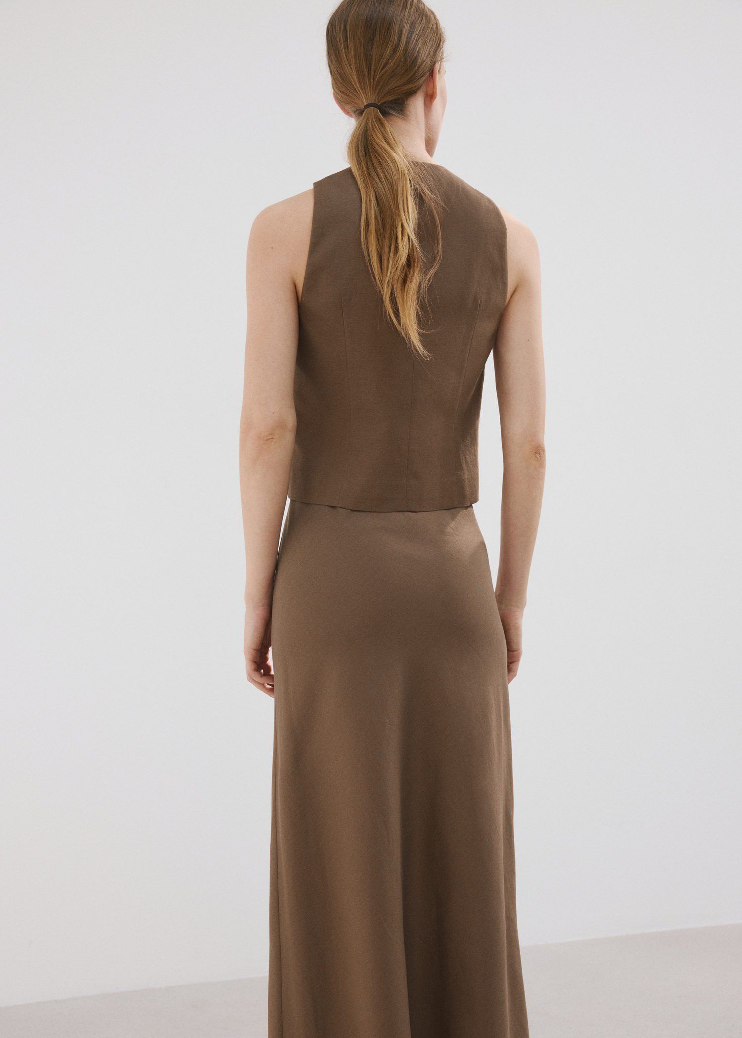 Linen-blend suit waistcoat