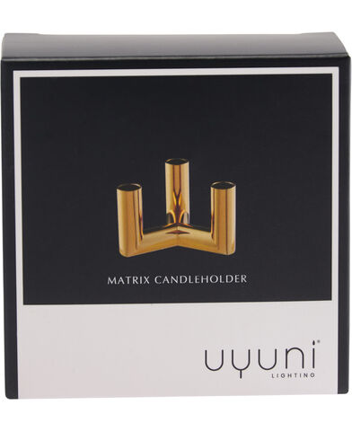 MATRIX Candle Holder - 3'arm Mini Taper - Warm Brass - 7,5 x 4,5 CM