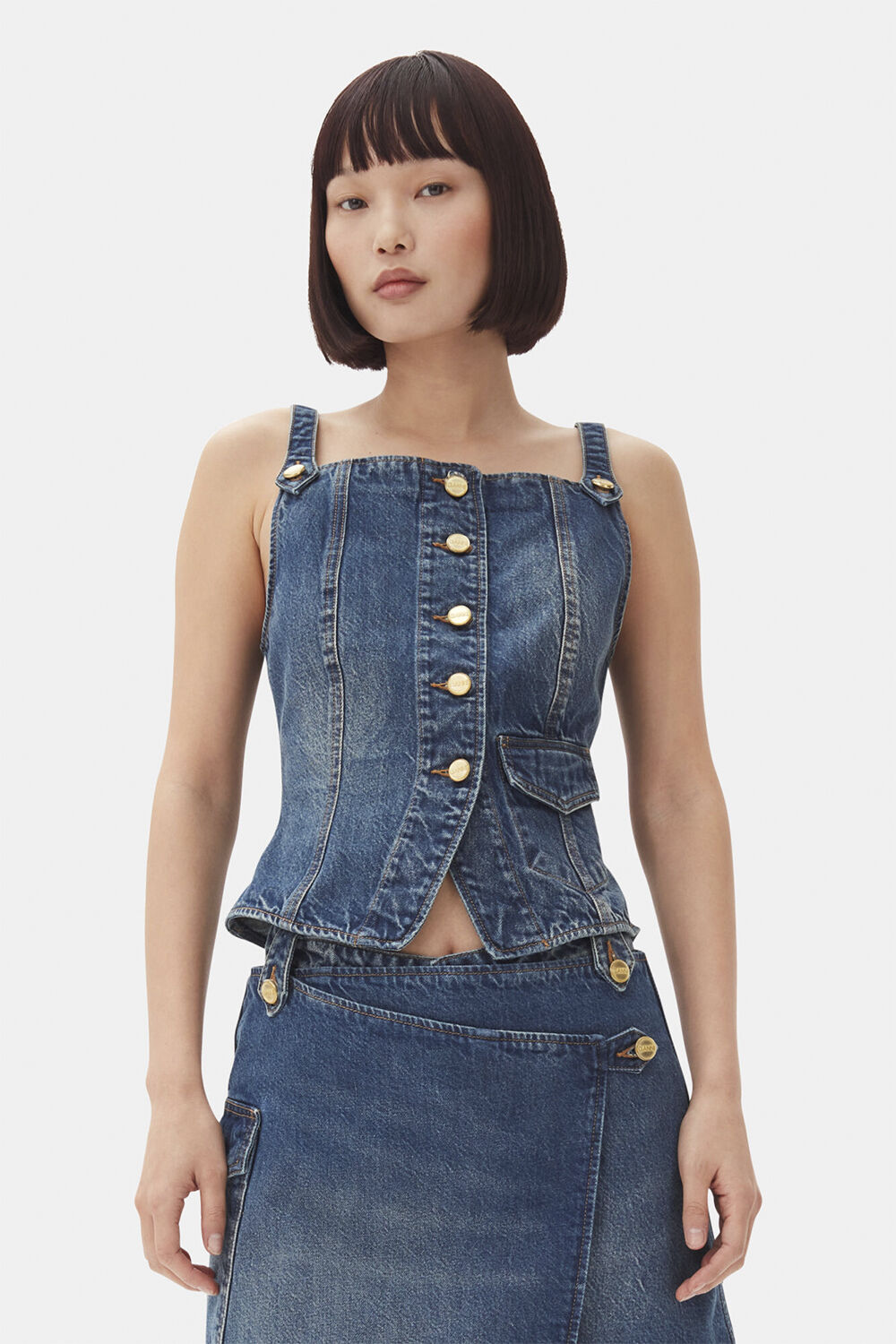 Heavy Washed Denim Top