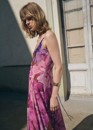 Floral godet dress