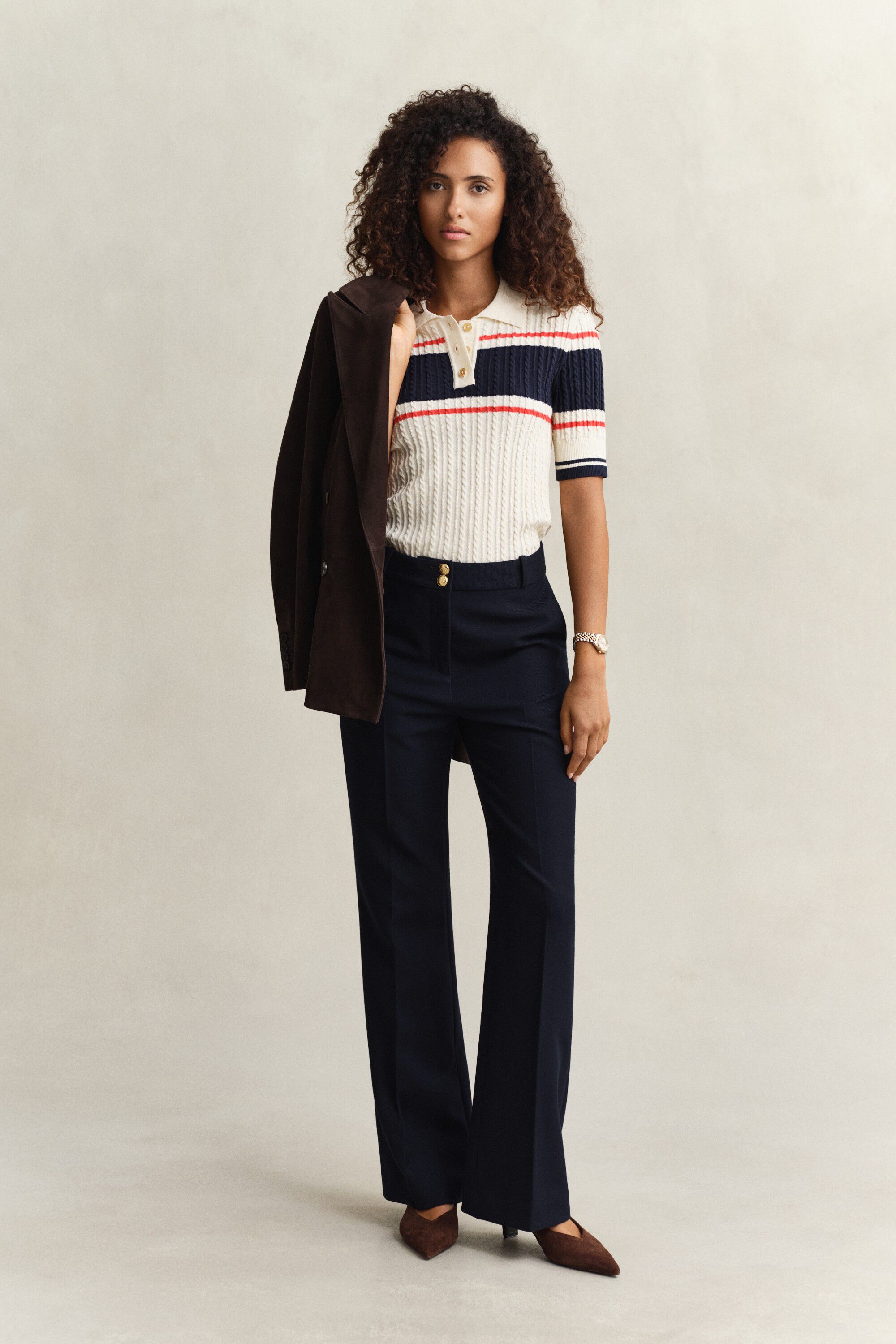 SLIM FLARE NAUTICAL PANTS