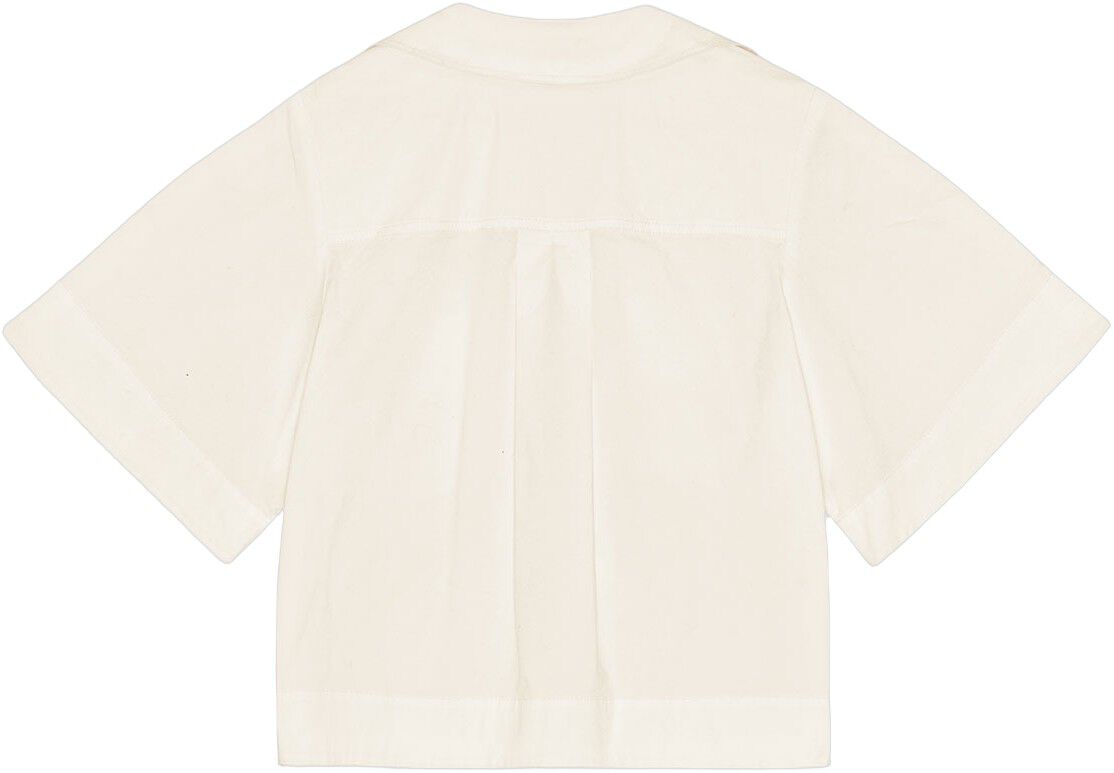 Stretch Cotton Cowl Neck Blouse