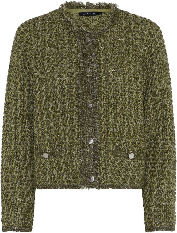 Cardigan_ Knit Tweed Look