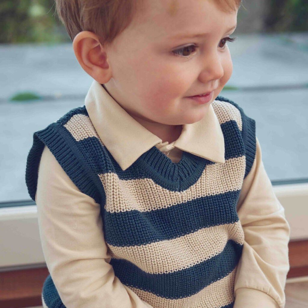Stickad Stripe Vest Baby
