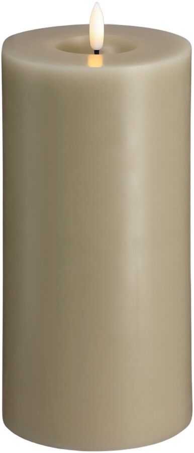 Moods & More - LED Pillar Candles, Silk, Melted, Kit grey, 99x200 mm