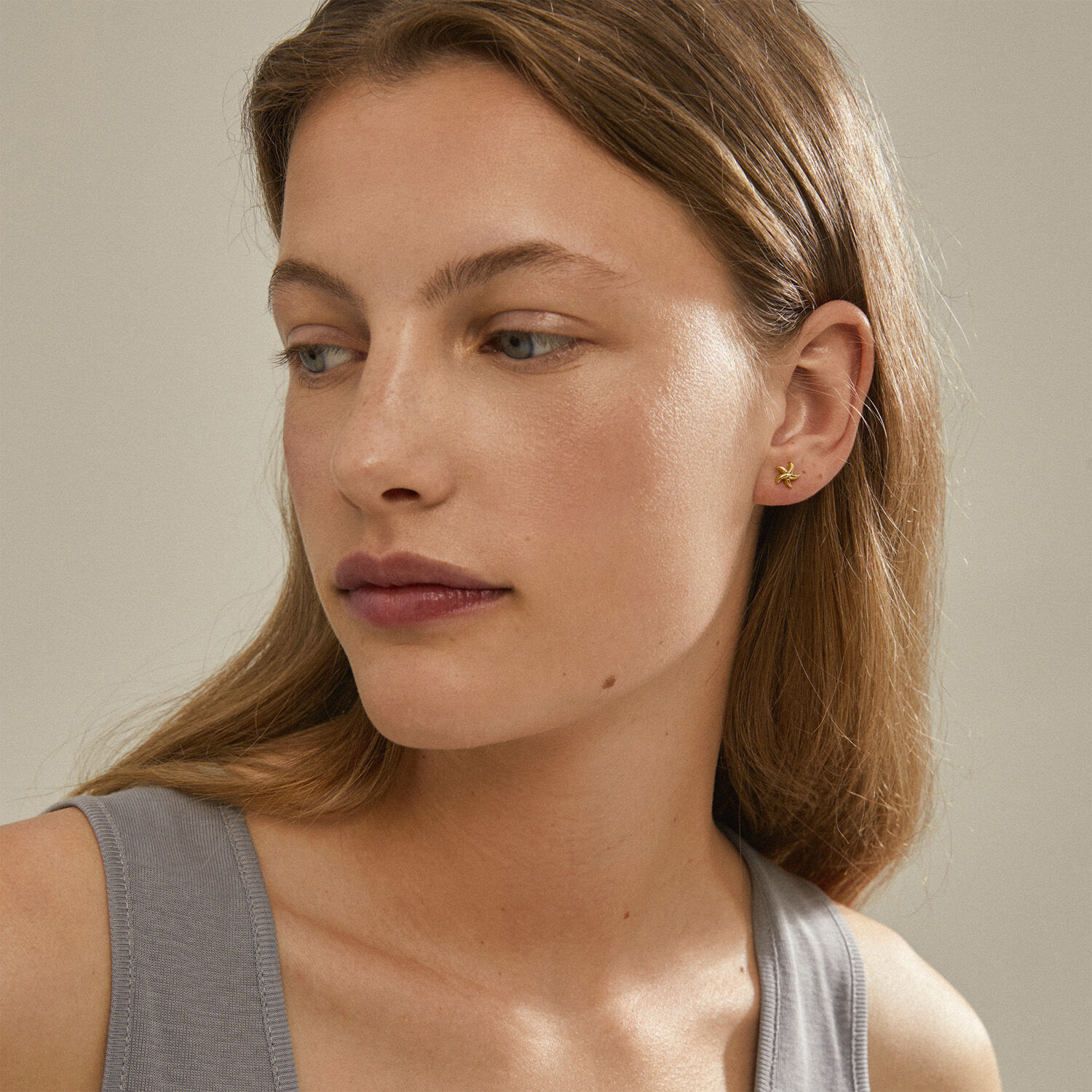 OAKLEY recycled starfish earrings gold-plated