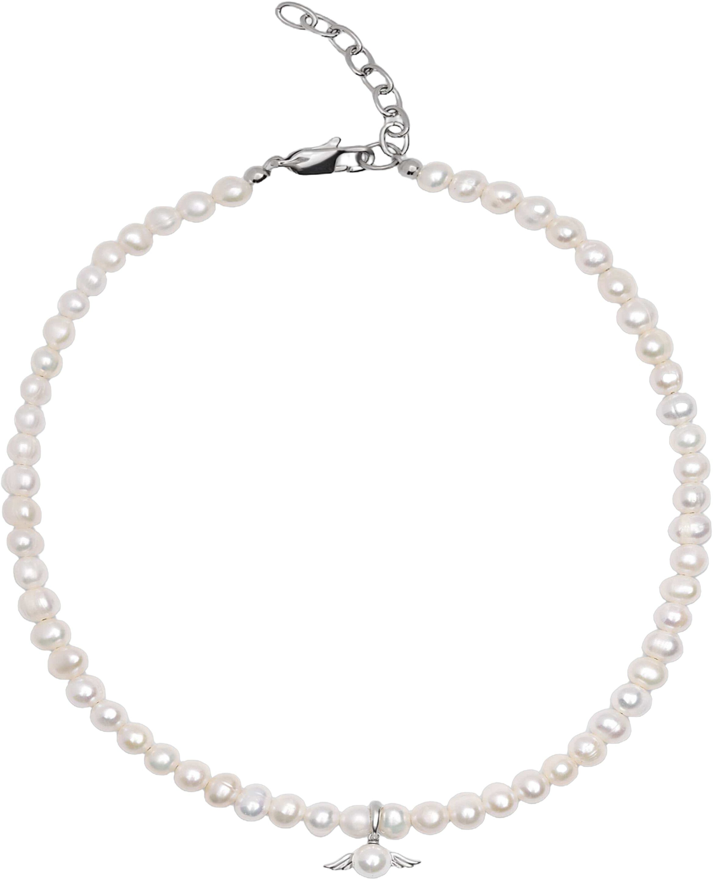 Women's Pearl Choker with Angel Wing Pendant