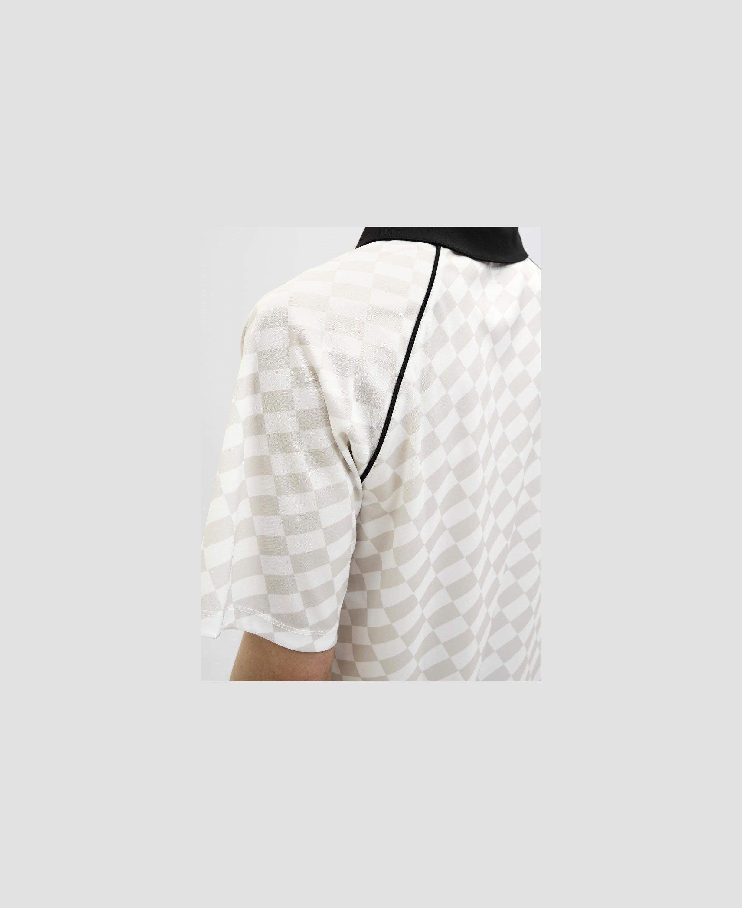 JCORETREAT AOP MESH OPEN COLLAR POL