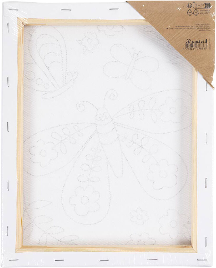 Malerl&aelig;rred med print, Stor sommerfugl, str. 24x30 cm.