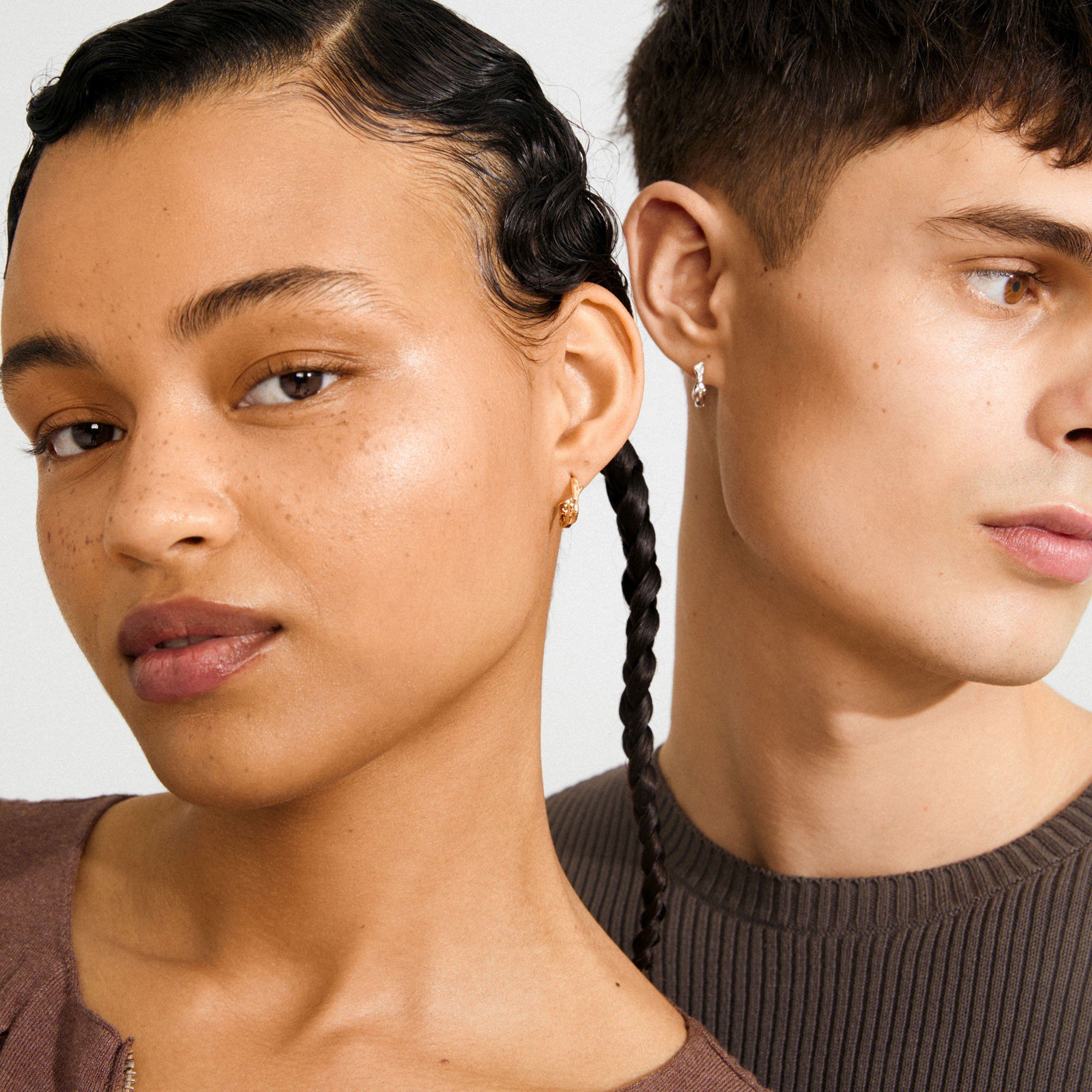 ZION small huggie hoop earrings silver-plated