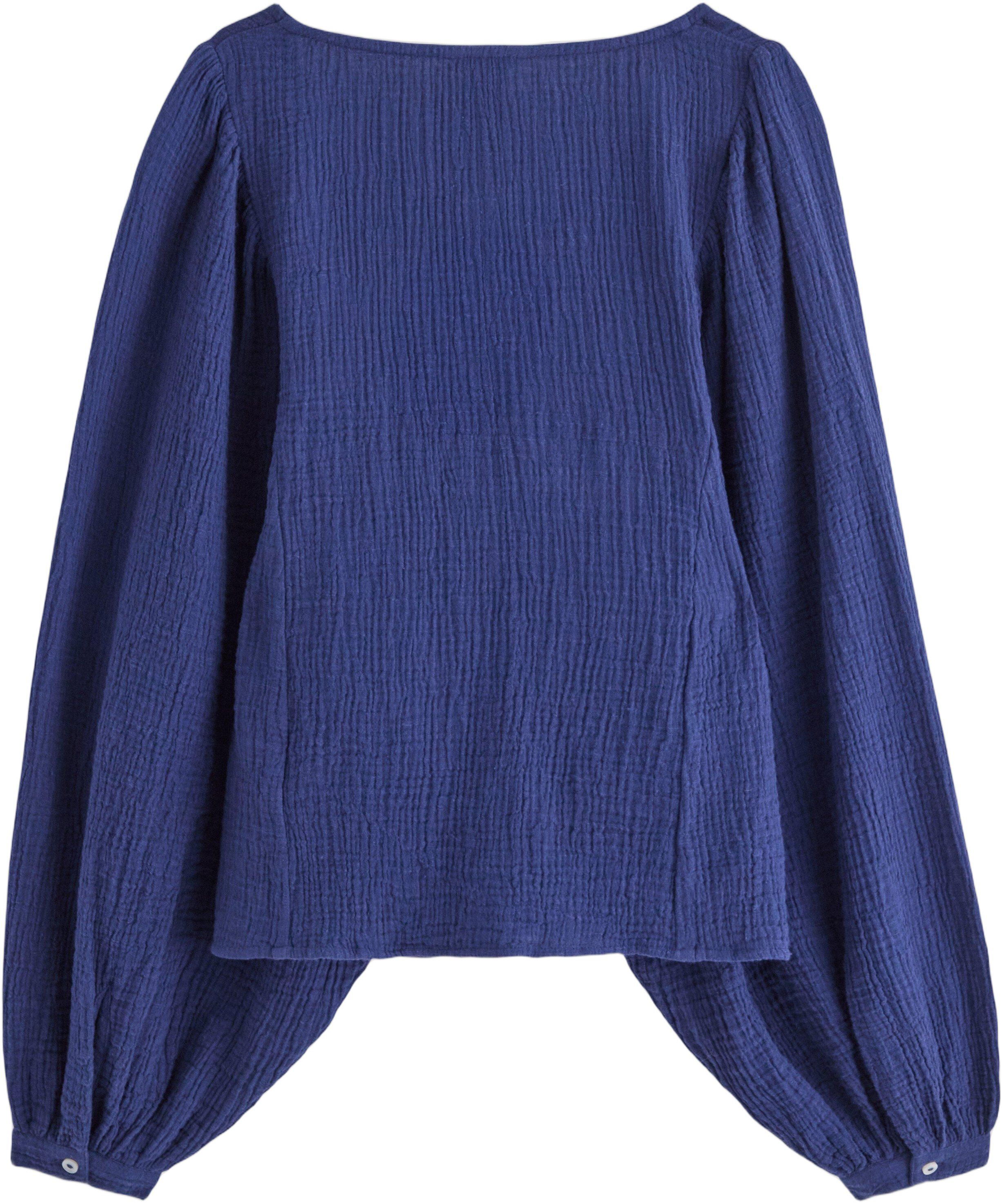 Soft blouse in cotton gauze with wi