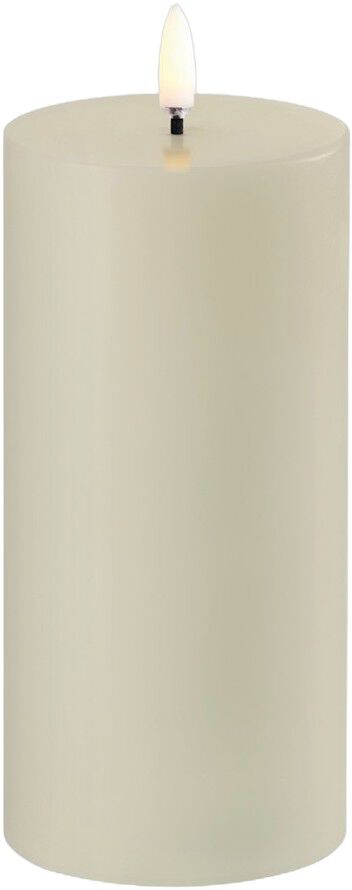 LED pillar candle, Oyster Grey, Smooth, 7,8x15 cm