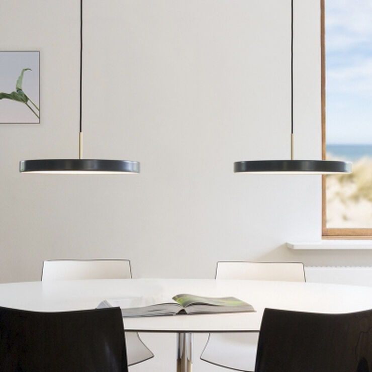 Asteria anthracite grey Ø 43 x 14 cm, 2. 7m cordset