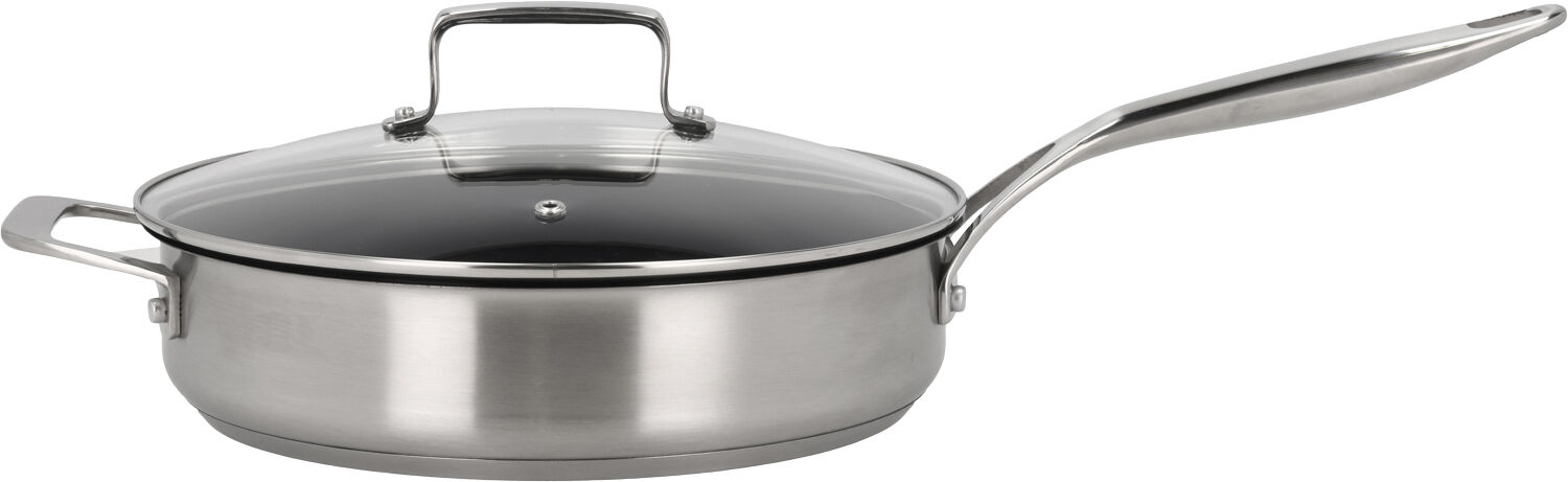 Trakt&ouml;rpanna med glaslock 79NORD Hybrid 24 cm St&aring;l