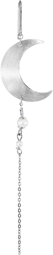 Half Moon Earring with Pearl Chain