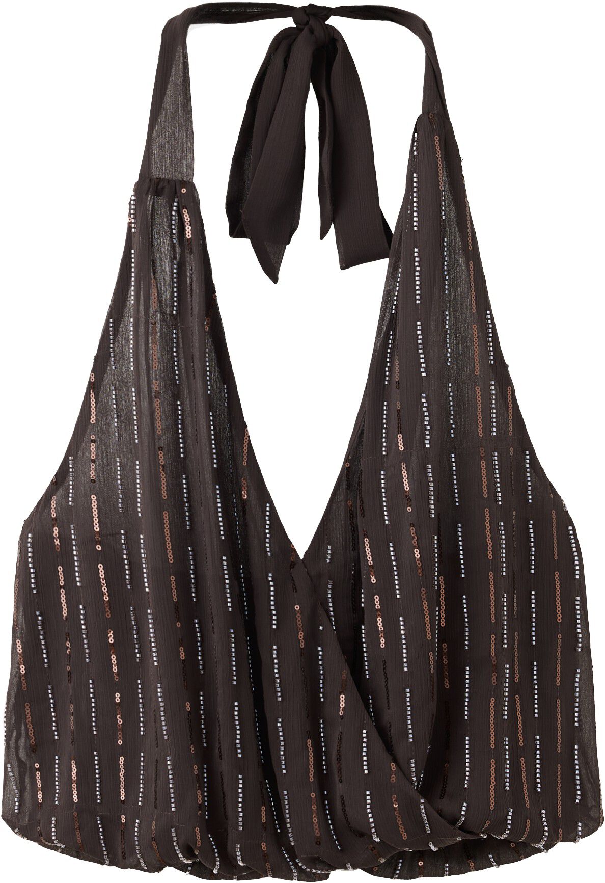 Sequined halter top