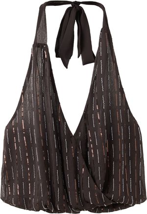Sequined halter top