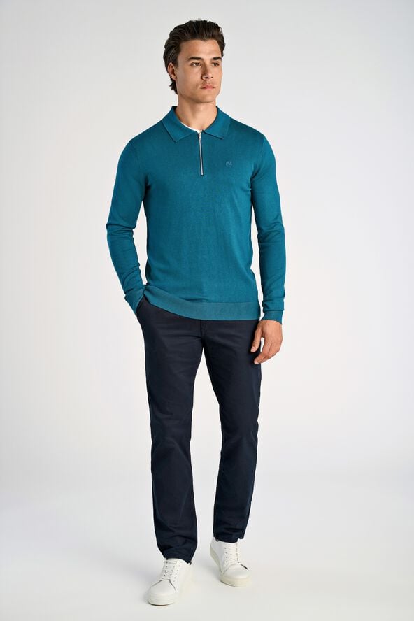 Ecovero L/S zip polo