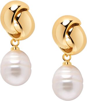 Women's Pearl Drop Earrings in Gold