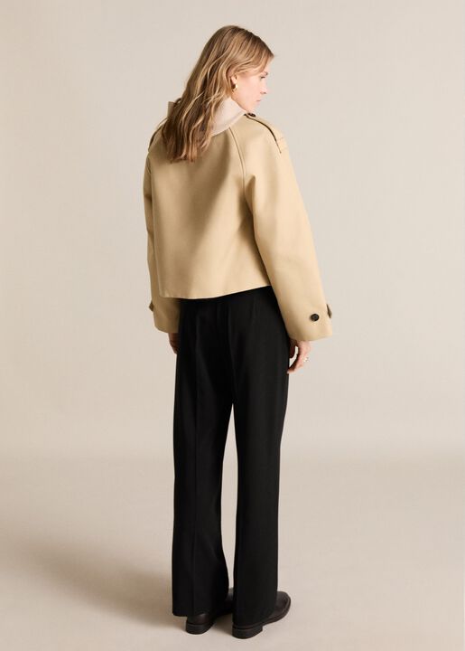 Straight mid-rise trousers