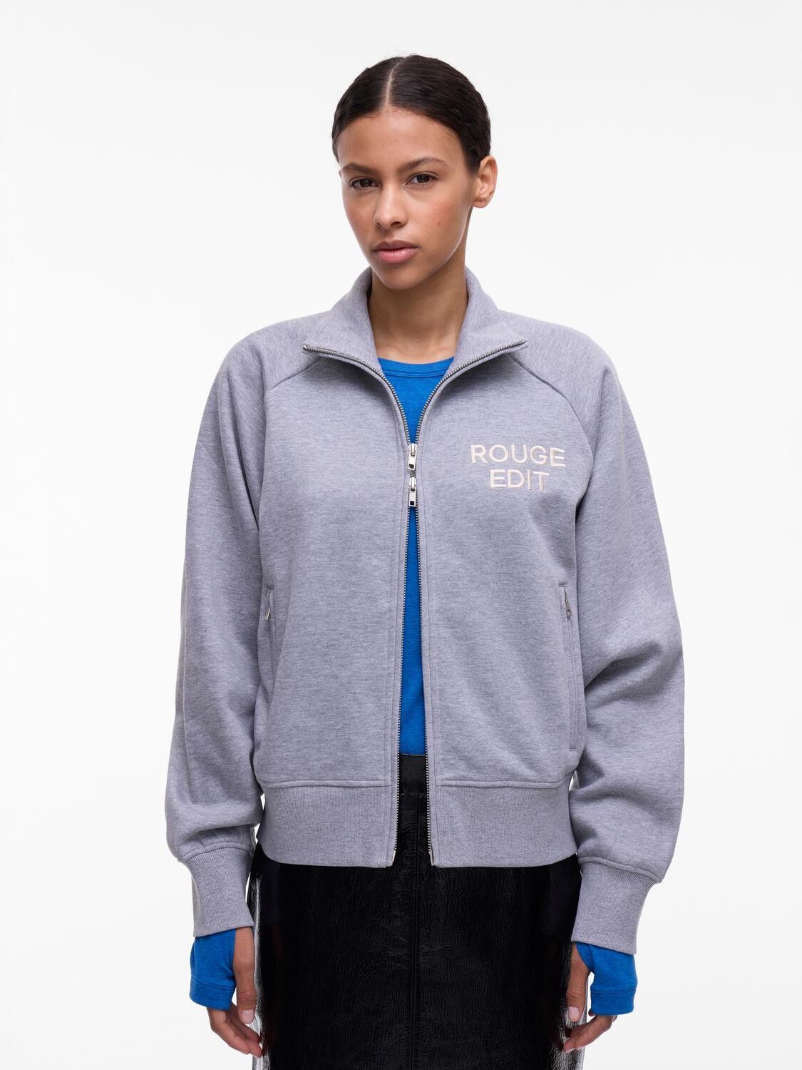 ROUYORK L/S HIGH NECK ZIPPER SWEAT