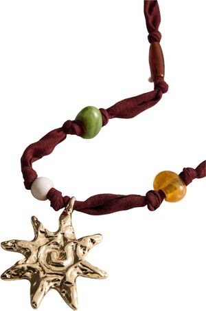 Bead necklace with sun detail