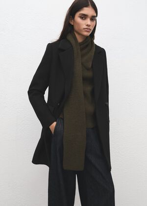 Double-breasted wool blend coat