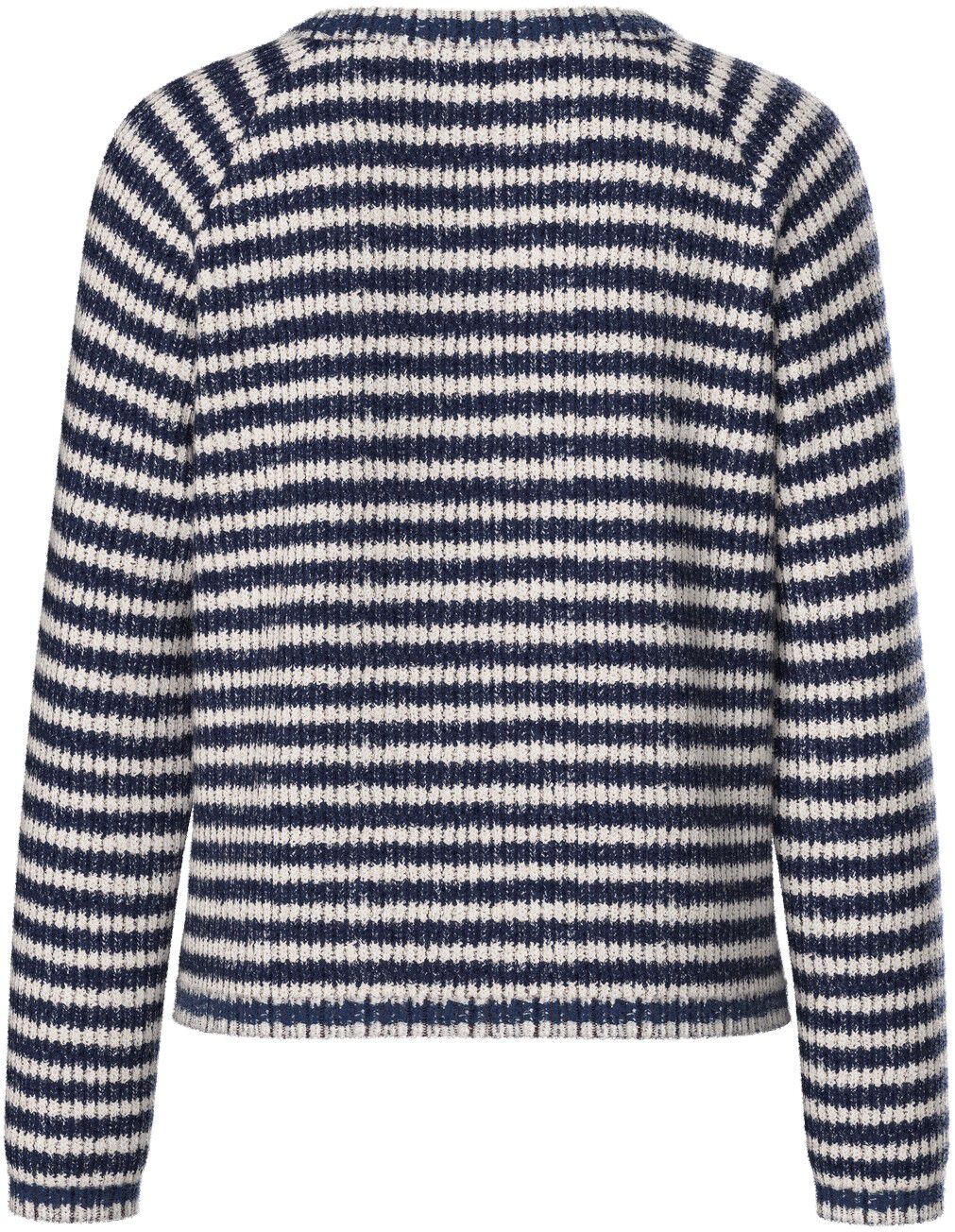 PCMALOU LS O-NECK STRIPE CARDIGAN P