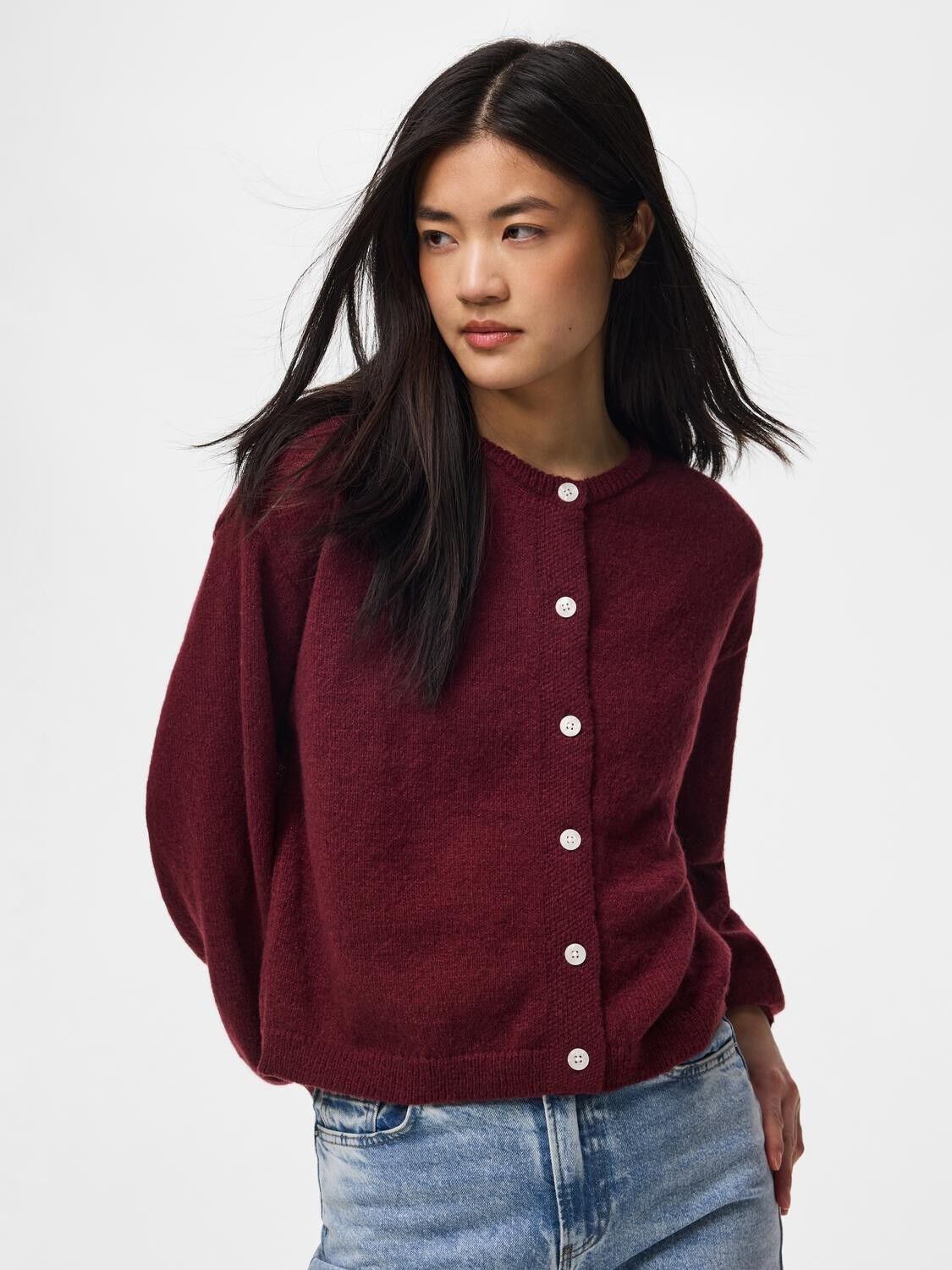 PCIDA LS O-NECK KNIT CARDIGAN NOOS