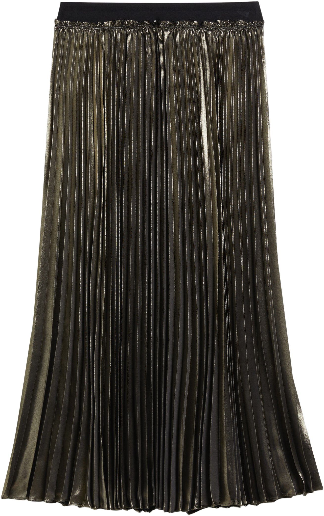 KESE Metallic Pleated Midi Skirt