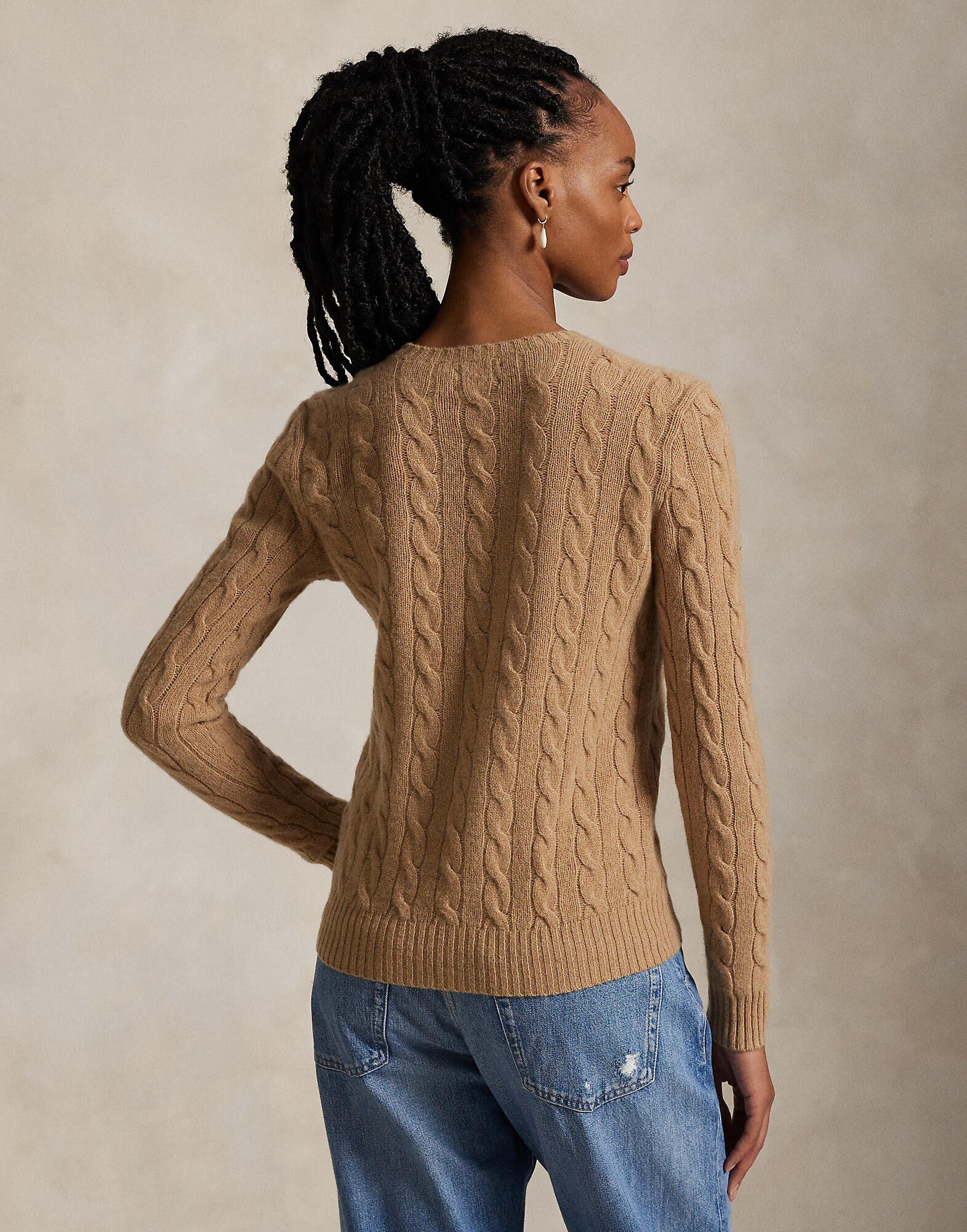 Cable Wool-Cashmere Crewneck Sweater