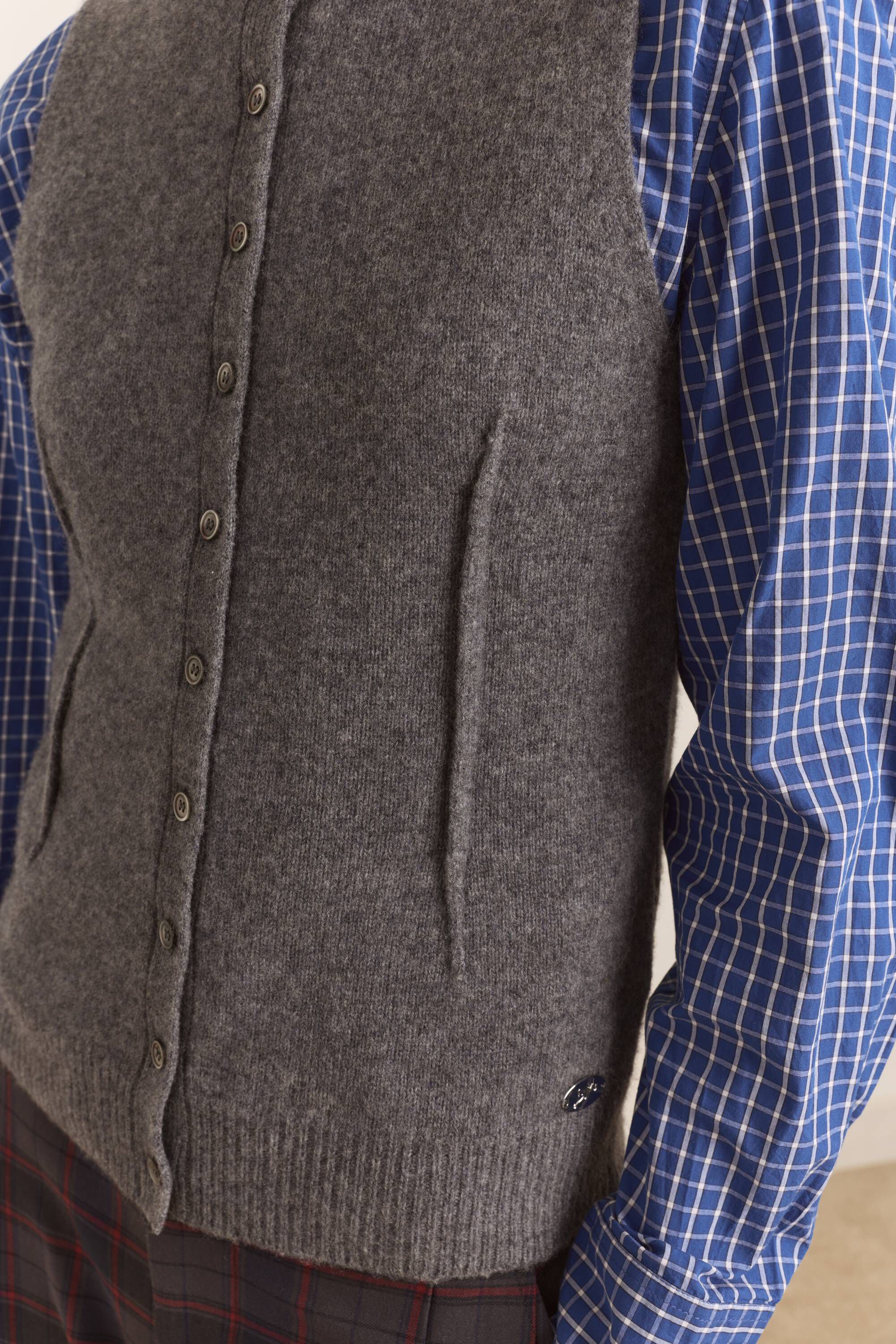 FRANNY 100% MERINO WOOL CARDIGAN - NAVY STRIPE
