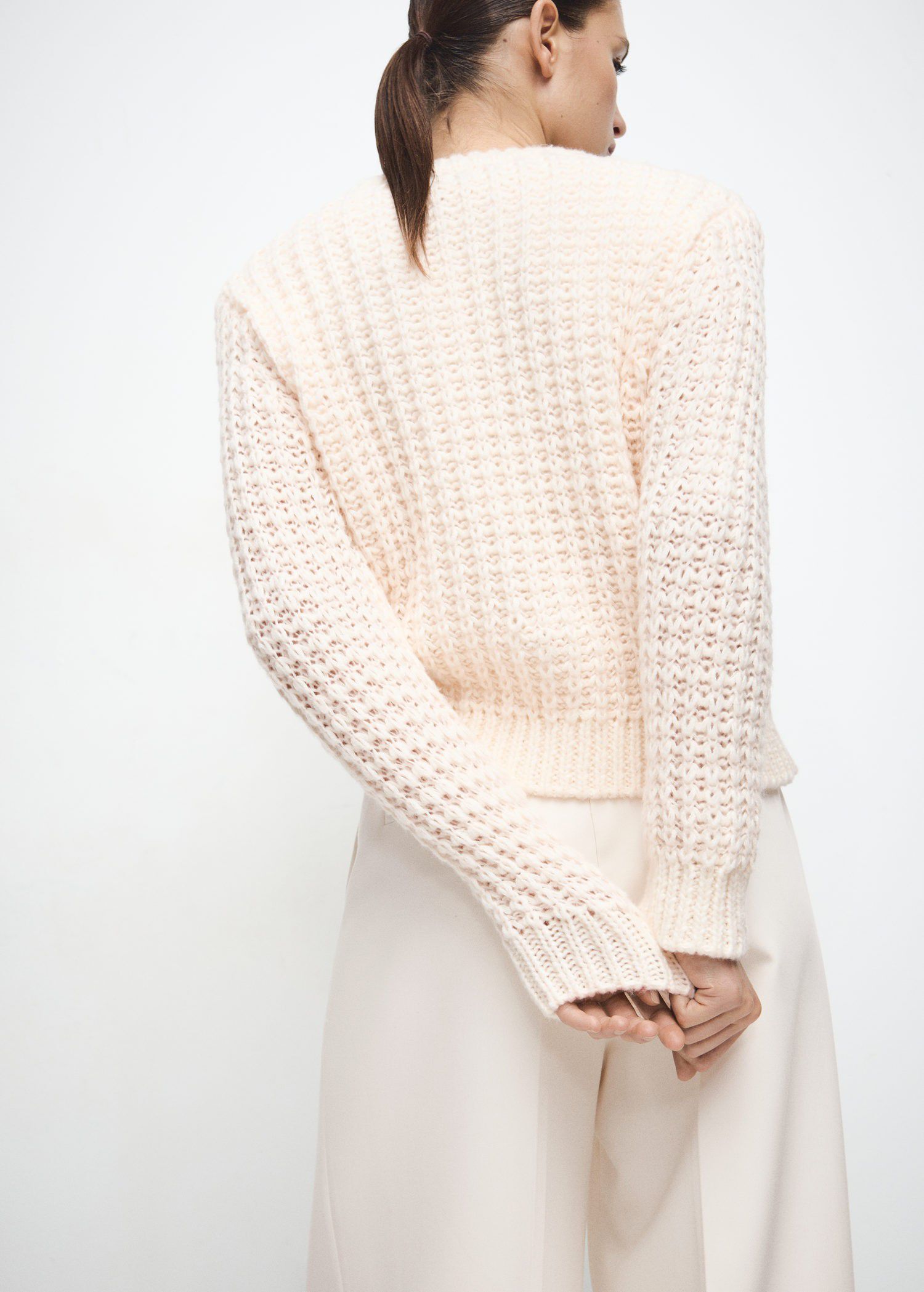 Openwork knit sweater