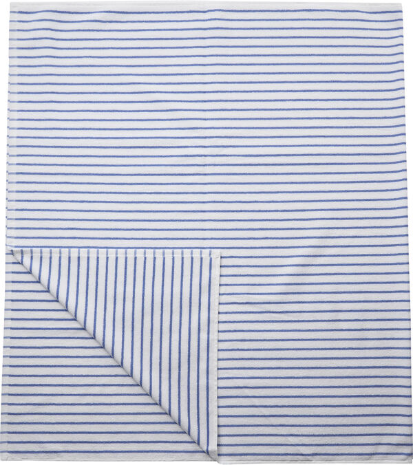 Beach towel 100x180cm smal strib lyseblå GOTS