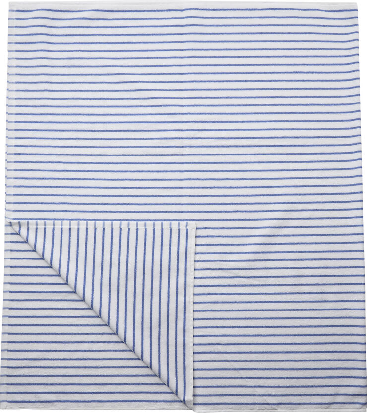 Beach towel 100x180cm smal strib lyseblå GOTS