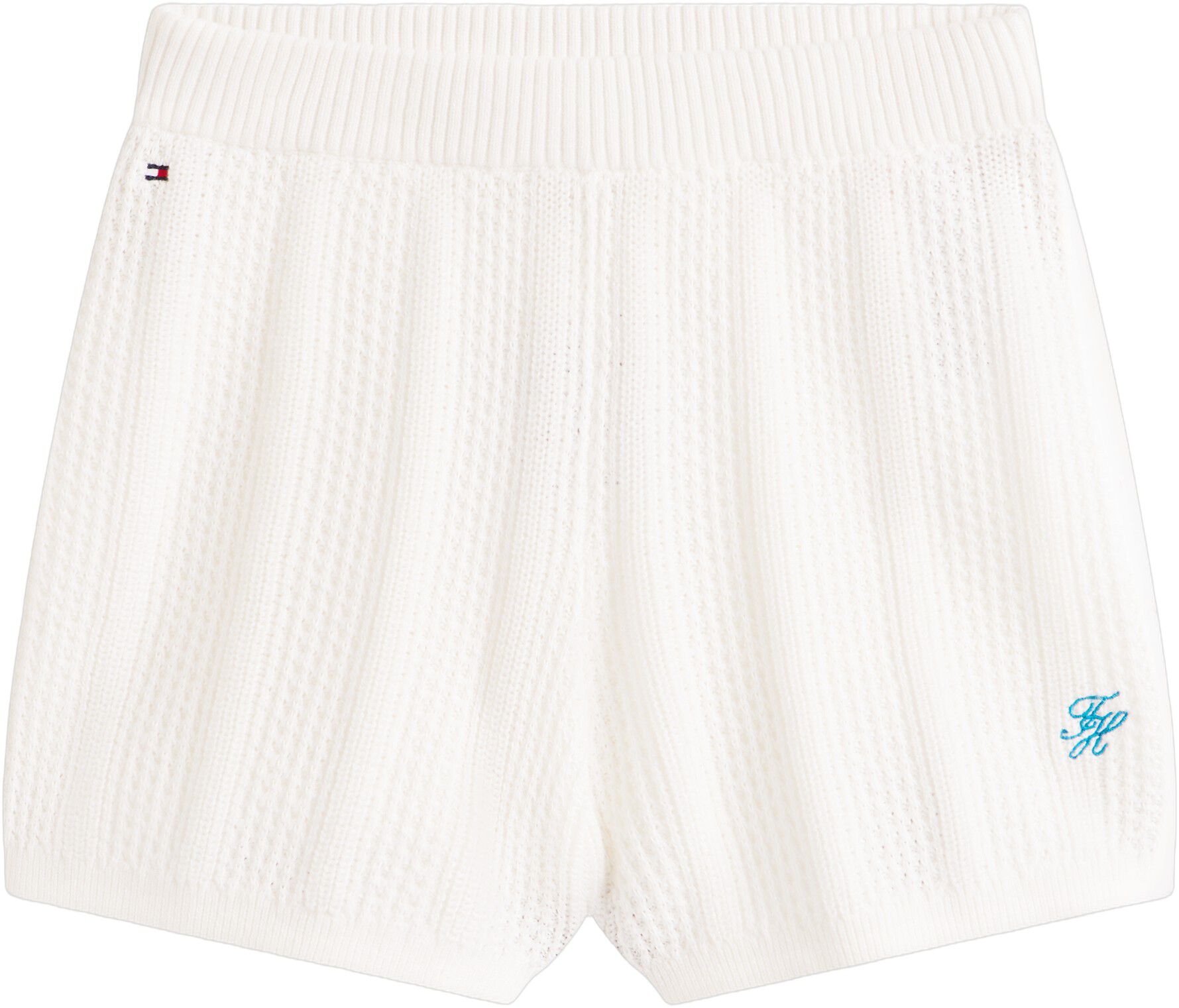 Logo Embroidery Crochet Shorts