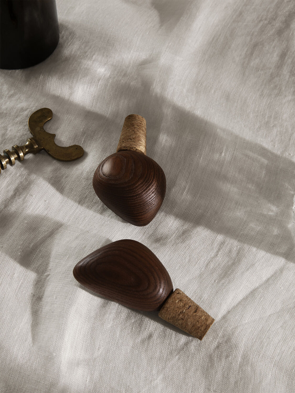 Cairn Wine Stoppers - Set of 2 - Dark Brown