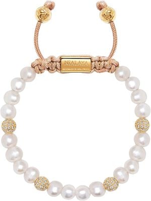 Women's Beaded Bracelet with Pearl and Gold