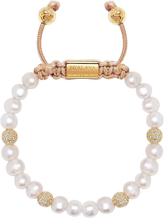 Women's Beaded Bracelet with Pearl and Gold