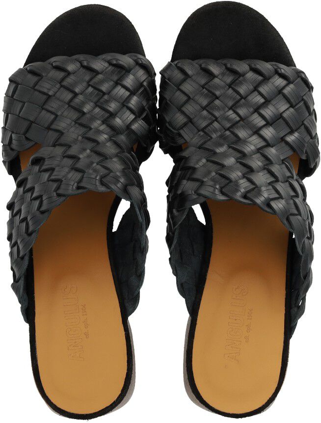 Mule med flettet l&aelig;derdetalje