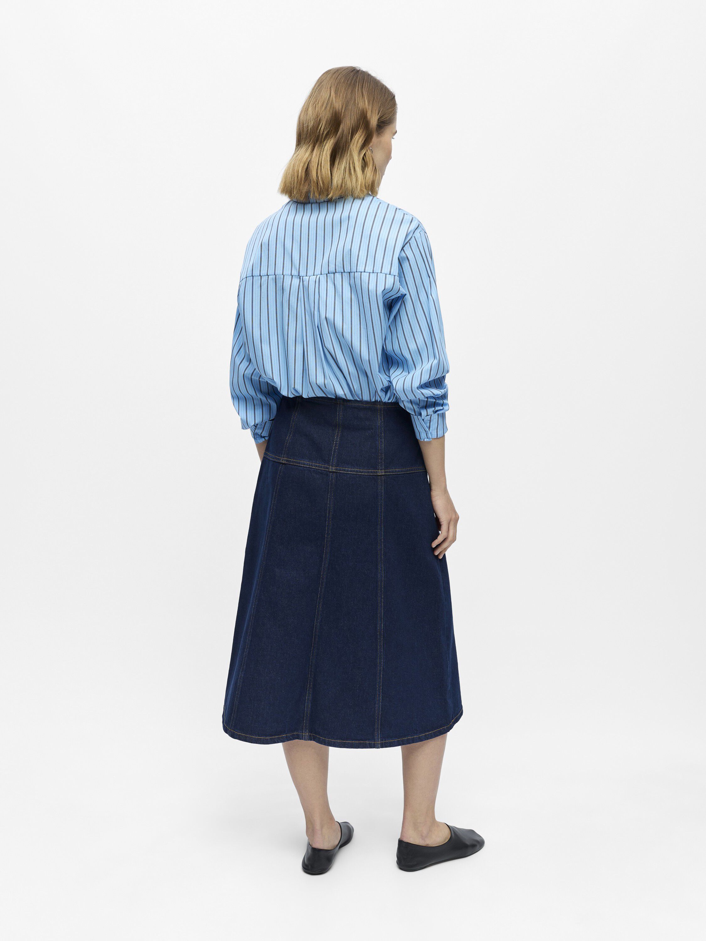 Objrine Mw Midi Denim Skirt E Tne 26