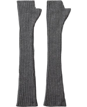 Long Fingerless Glove Light Grey