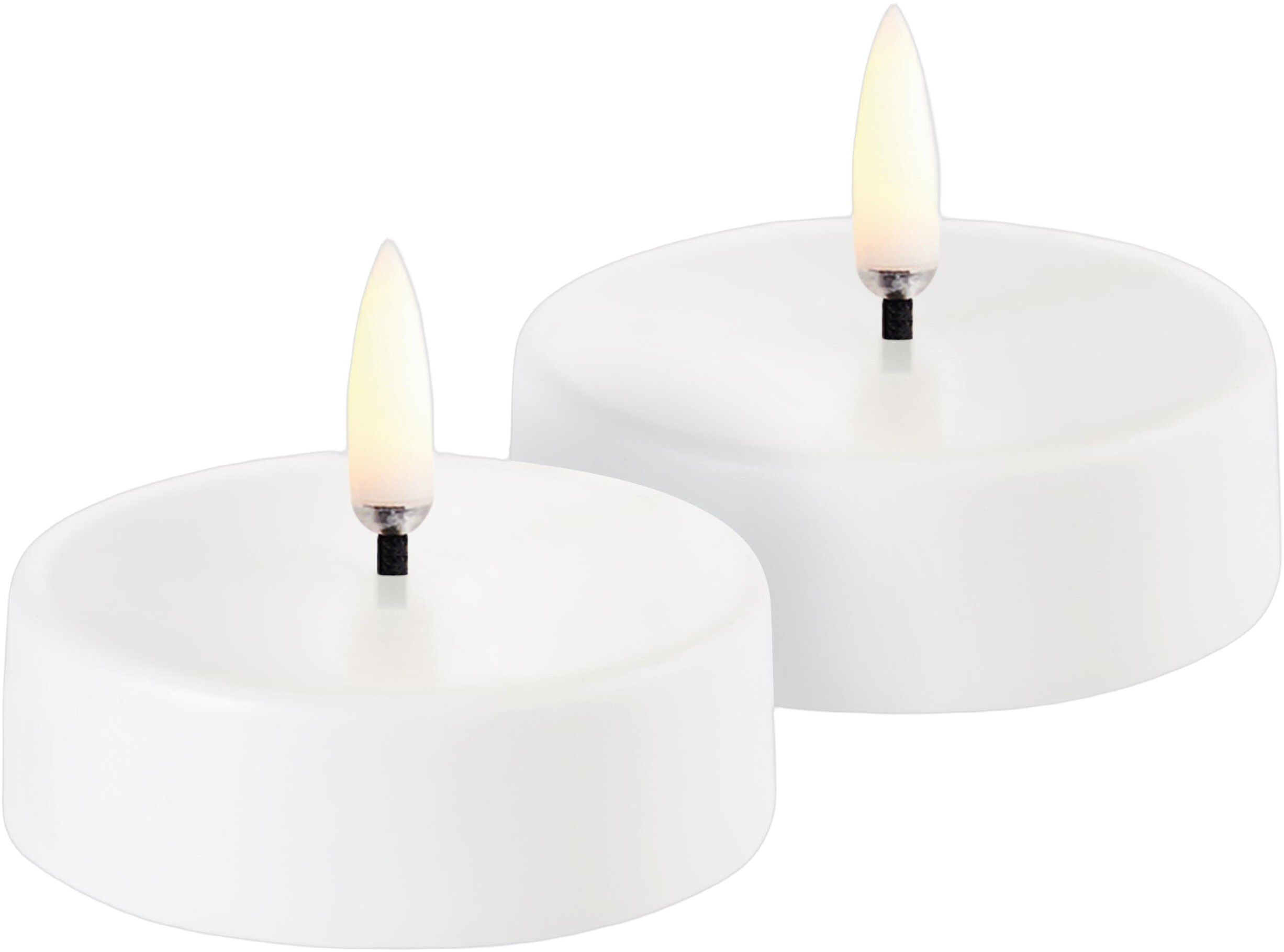 LED rechargeable maxi tealight, White plain, 6x2,3 cm