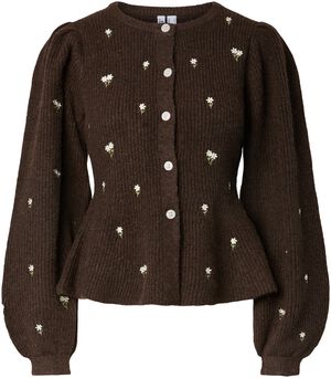 PCSILLY LS PUFF KNIT CARDIGAN EMB B