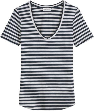 T-shirt, short sleeve, v-neck, stri