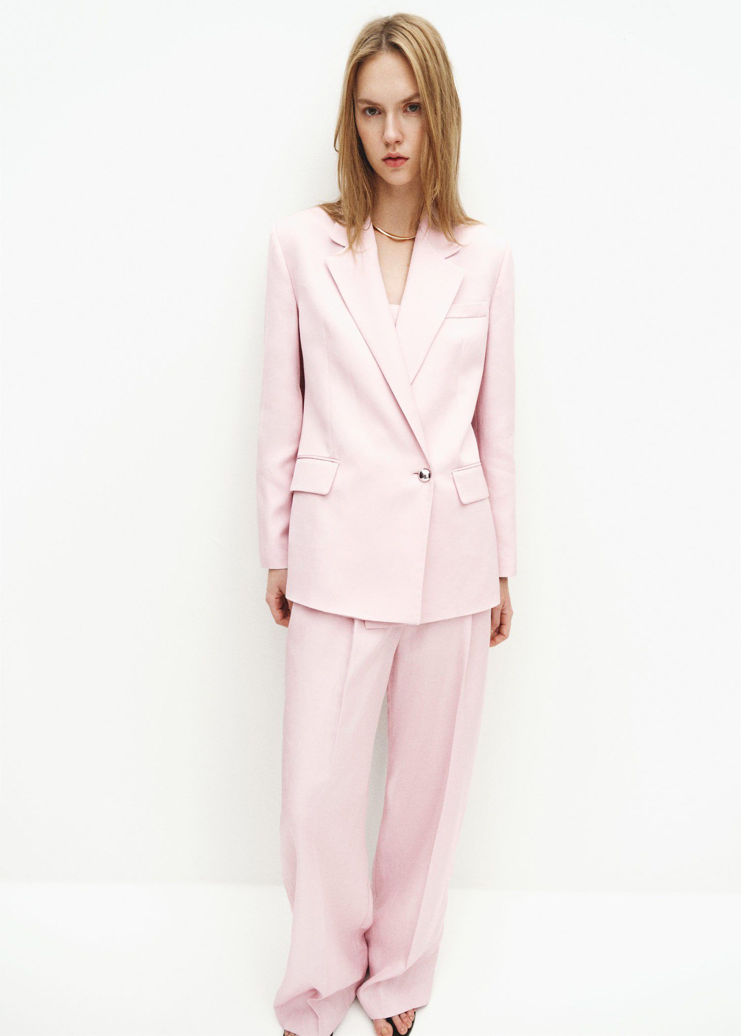 Linen-blend double-breasted suit ja