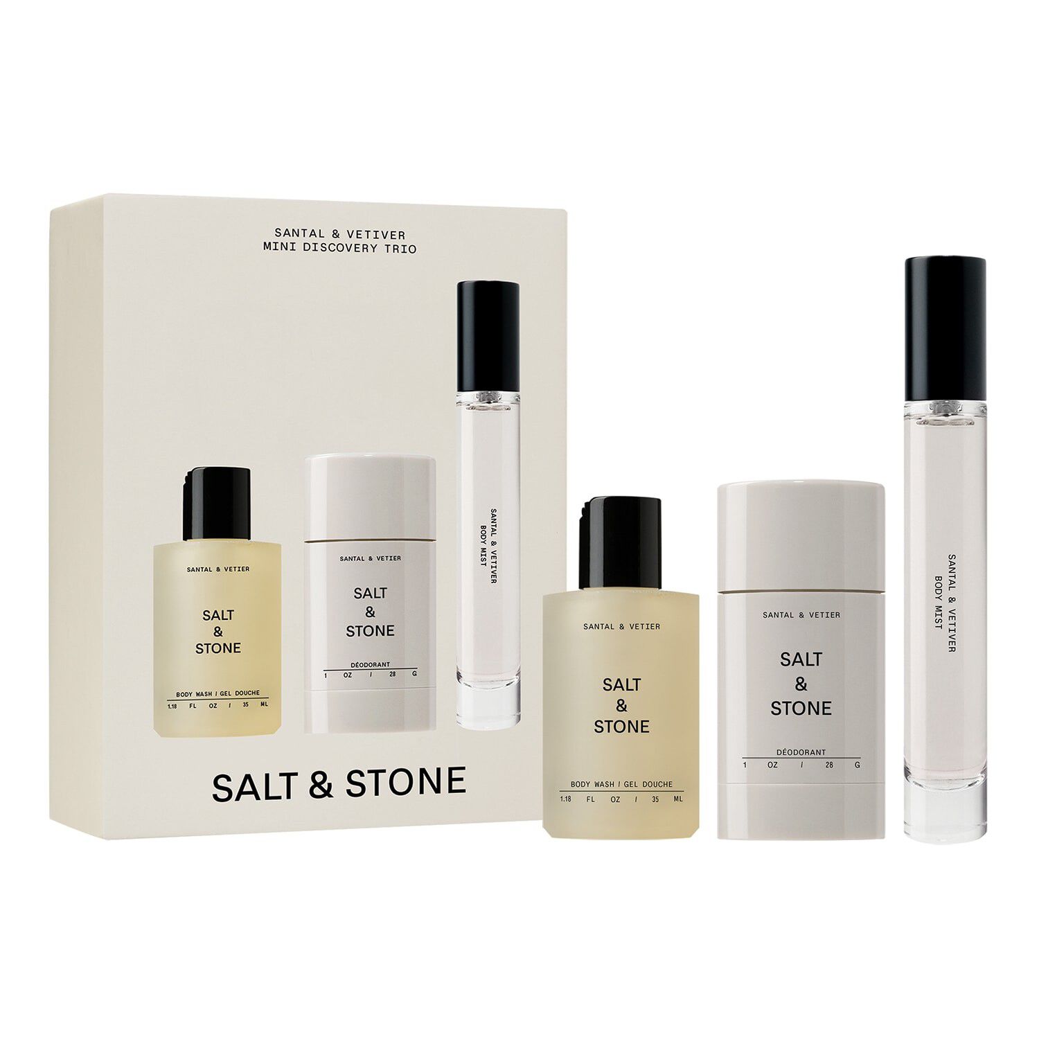 Mini Discovery Trio Try-me-set i miniformat med sandeltr&auml; och vetiver