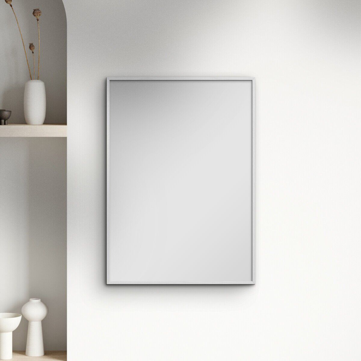 White Wood Mirror